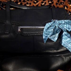 Coach Taylor black leather flap satchel shoulder bag